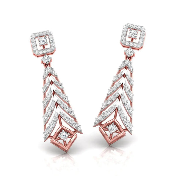 Round Cut Diamond Chandelier Earrings