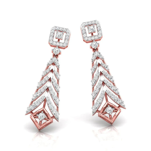 Round Cut Diamond Chandelier Earrings