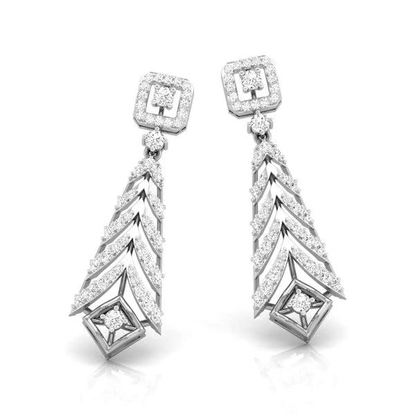 Round Cut Diamond Chandelier Earrings