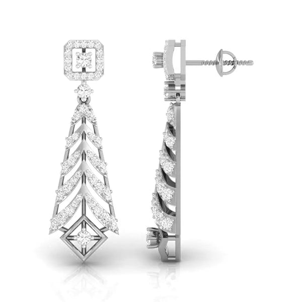 Round Cut Diamond Chandelier Earrings