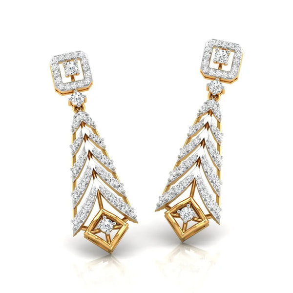 Round Cut Diamond Chandelier Earrings