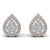 Round Cut Diamonds Leaf Shape Earrings