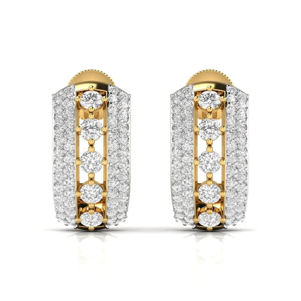 Round Cut Diamonds Sparkling Hoops Earrings