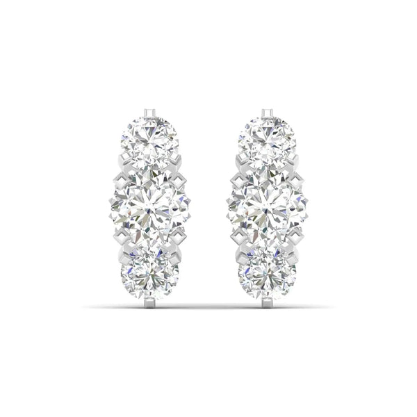 Round Cut Diamonds Triple Threat Drops Earrings