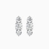 Round Cut Three Diamonds Drop Earring