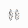 Round Cut Three Diamonds Drop Earring