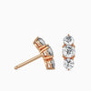 Round Cut Three Diamonds Drop Earring