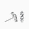 Round Cut Three Diamonds Drop Earring