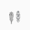 Round Cut Three Diamonds Drop Earring