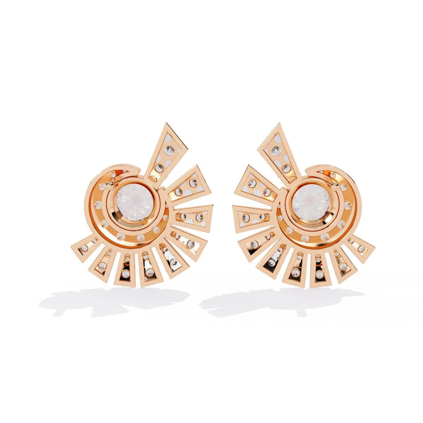 Round Diamond Cluster Earrings
