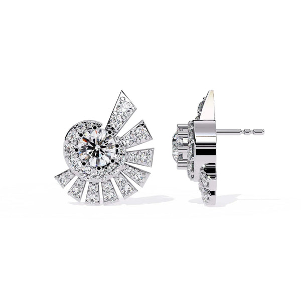Round Diamond Cluster Earrings