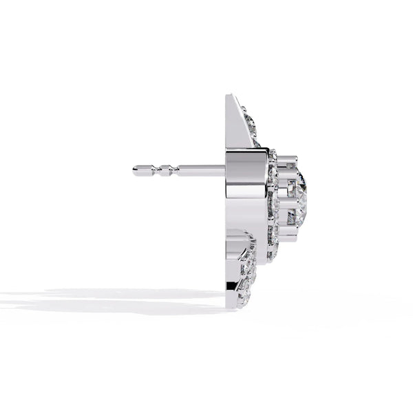 Round Diamond Cluster Earrings