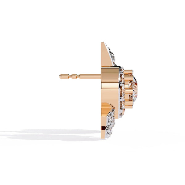 Round Diamond Cluster Earrings