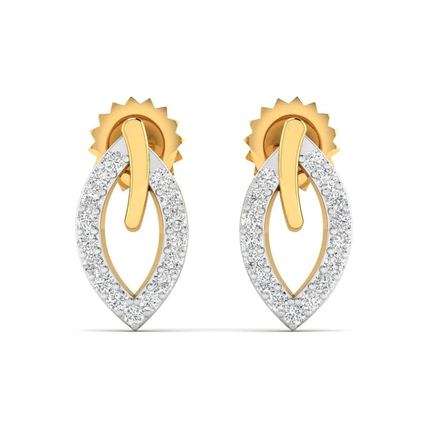 Round Diamond Gold Earrings