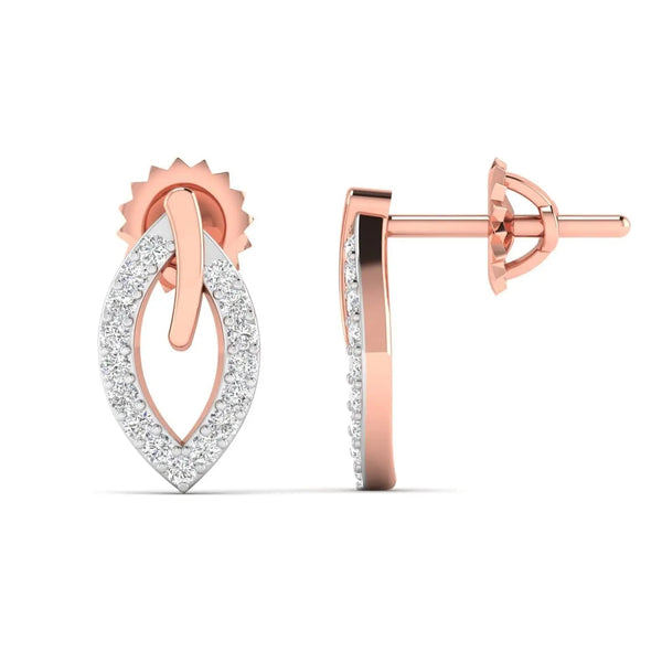Round Diamond Gold Earrings