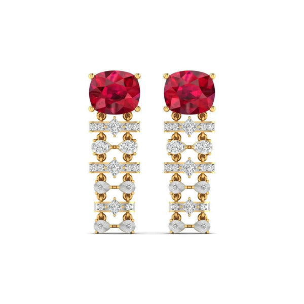 Scarlet Drop Diamond Earrings