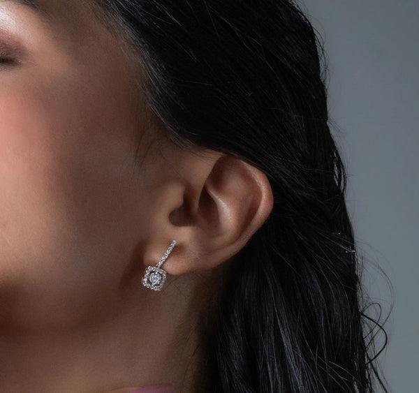 Sleek Drop Diamond Earrings