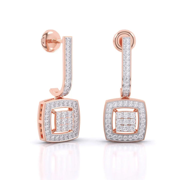 Sleek Drop Diamond Earrings