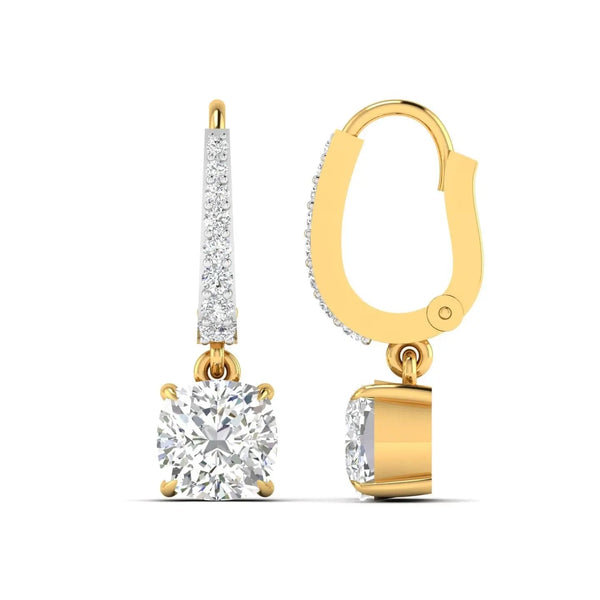 Solitaire Diamond Hoops Earrings