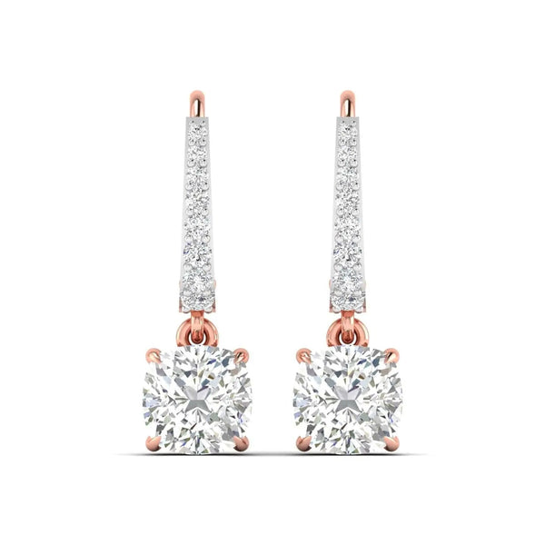 Solitaire Diamond Hoops Earrings