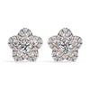 Sparkling Diamond Flower Earrings