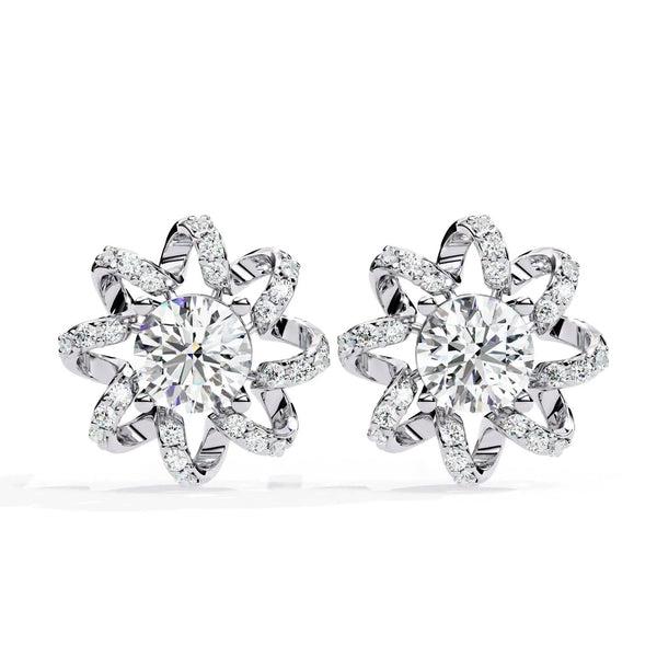 Sunflower Inspired Diamond Earrings