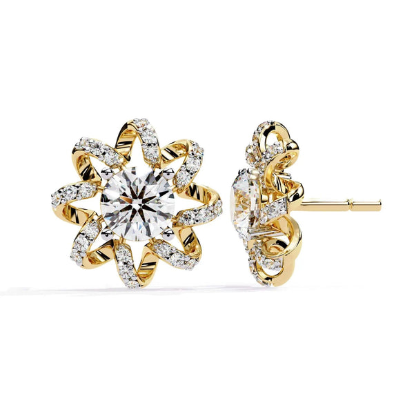 Sunflower Inspired Diamond Earrings