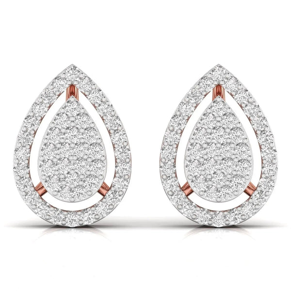 Teardrop Round Cut Diamond Earrings