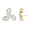 Teardrop and Round Diamond Earrings