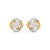 Two Tone Diamond Cluster Earrings