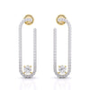 U-loop Drop Diamond Earrings