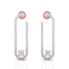 U-loop Drop Diamond Earrings
