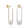 U-loop Drop Diamond Earrings