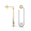 U-loop Drop Diamond Earrings