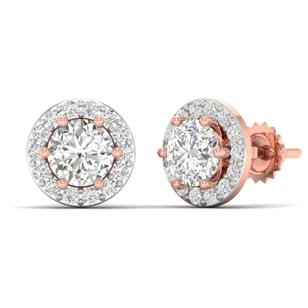 0.75 Carat Diamond Studs With Halo