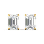 1 Carat Each Emerald Cut Diamond Earrings