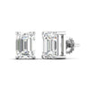 1 Carat Each Emerald Cut Diamond Earrings