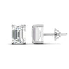 1 Carat Each Emerald Cut Diamond Earrings