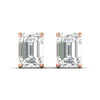 1 Carat Each Emerald Cut Diamond Earrings