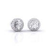 1 Carat Each Halo Diamond Earrings