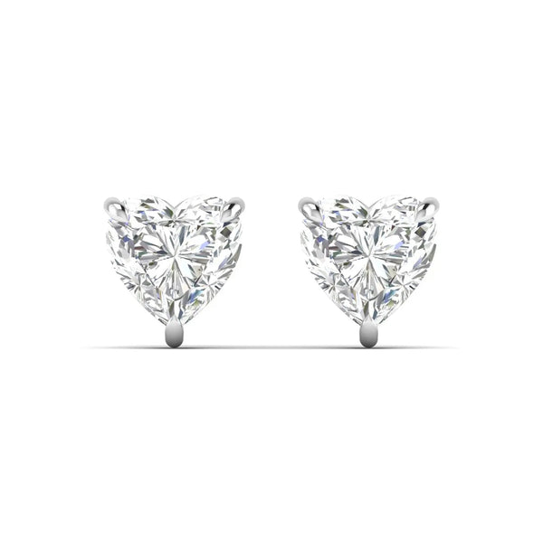 1 Carat Solitaire Heart Diamond Studs