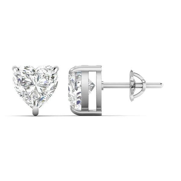 1 Carat Solitaire Heart Diamond Studs