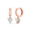 1.03 Carat Each Heart Shape Hoops Earrings
