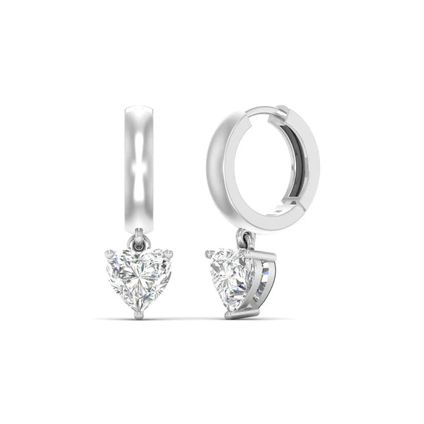 1.03 Carat Each Heart Shape Hoops Earrings