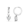 1.03 Carat Each Heart Shape Hoops Earrings