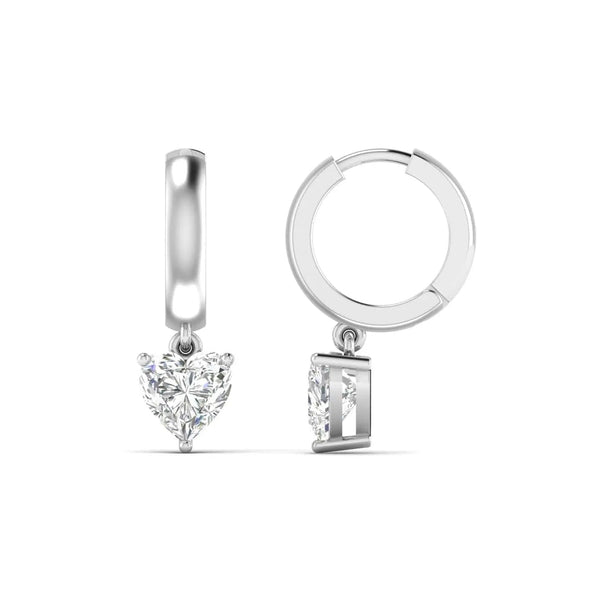 1.03 Carat Each Heart Shape Hoops Earrings