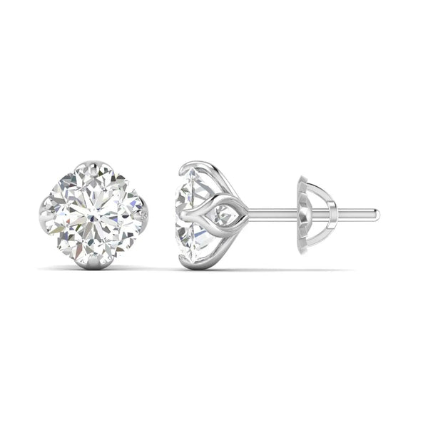 1.03 Carat Each Sparkling Solitaire Studs