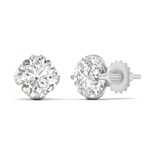 1.03 Carat Each Sparkling Solitaire Studs