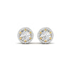 1.5 Carat Each Round Diamonds Halo Studs