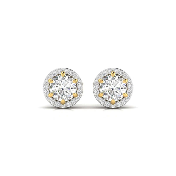 1.5 Carat Each Round Diamonds Halo Studs